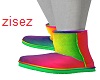 !pride rainbow boots fur
