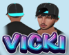 black and blue cap hair