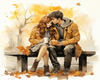 Autumn Couples Cutout