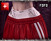 (F) red track pants