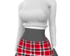 Red Plaid White Sweater