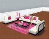 PINK AND WHITE COUCH SET