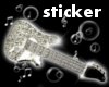 silver guitar sticker