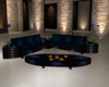 Blue and Black Sofa Set