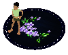 Blue Flower Round rug