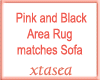 Pink and Black Area Rug