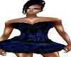 blue/black mini dress