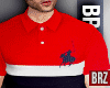 Brz -Red Blue Polo Shirt