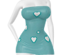 Leather cyan dress