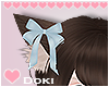 Blue Bow Brown Cat Ears