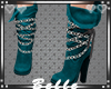 {B} Teal Chained Boots