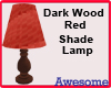 Dark Wooden Red Lamp