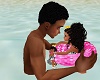 kids poses swim dad mom
