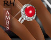 Lush RH Red Pearl Ring