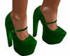 Pumps Green Suede