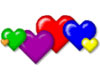 colored hearts