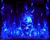 Flaming Blue Skull Sofa