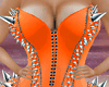 Orng LatexSpiked Corset