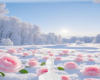Snow rose background