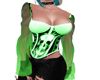 skull corset green