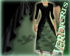 `V` Green Ruffled Dress