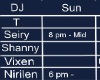 TASRN DJ Schedule Board