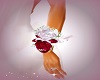 Cerise + White corsage