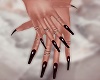 Burgundy nails +rings