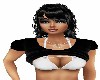 BLACK TEE/WHITE BIKINI