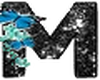 Black glitter Letter M