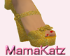 MK Gold Wedge Heels
