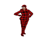 red plaid footed pj's