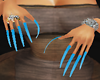 blue long nails
