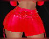 Leather Spike Skirt Red