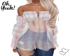 Checkerd Ruffle Top