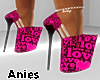 Black & Pink Love Heels