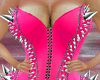 Pink LatexSpiked Corset