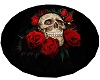 skull rose rug