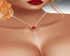 Silver Red Boha Necklace