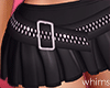 Lips Black Leather Skirt