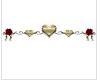 Gold Hearts Rose Divider