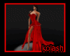 K*sexy long red dress