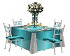 teal wedding guest table