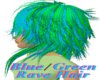 Blue/Green Rave Hair