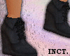 INCT. Black Suede Wedges