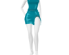 turquoise  silk dress