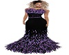 Feather Dress Blk/Purple