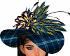 Vintage hat blue plaid