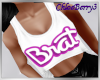 Pink Brat Crop Top White