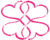 Pink hearts interwined